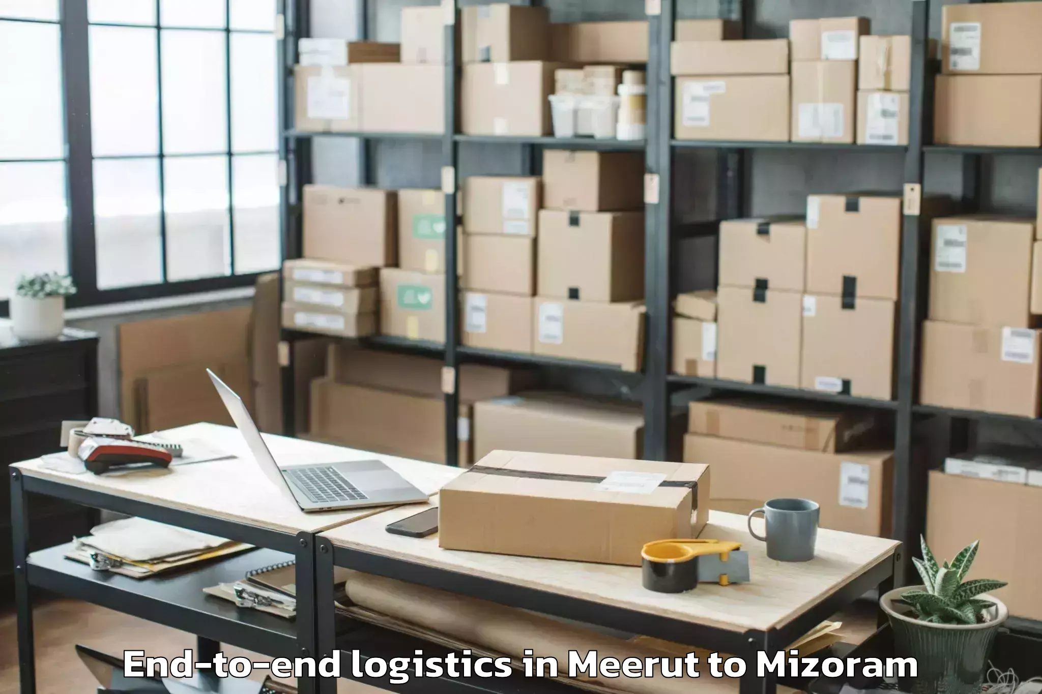 Top Meerut to Mizoram End To End Logistics Available